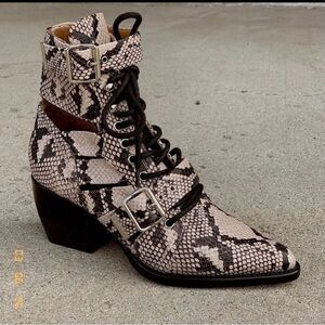 Chloe leather snakeskin Reilly ankle boot